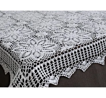 Obrus szydełkowy 120 x 160 cm 4660 Biały