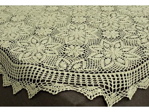 Obrus szydełkowy 130x180 cm natural 4660 owal