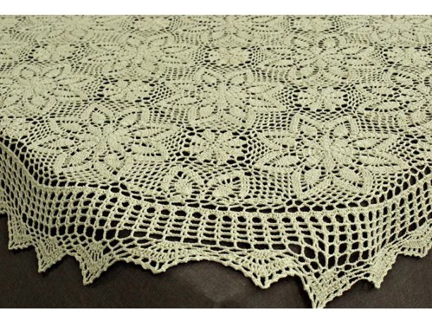Obrus szydełkowy 130x180 cm natural 4660 owal