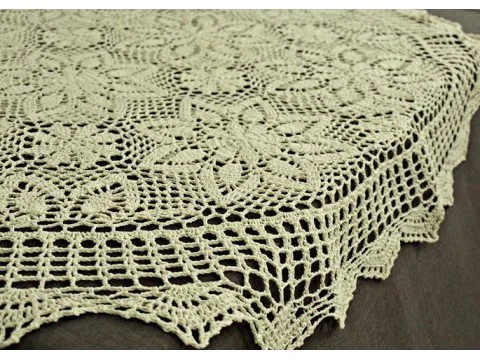 Obrus szydełkowy 130x180 cm natural 4660 owal
