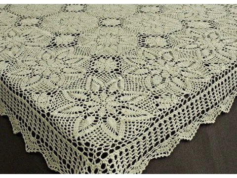 Obrus szydełkowy 140x220 cm natural 4660