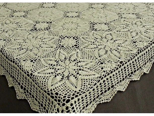 Obrus szydełkowy 140x220 cm natural 4660