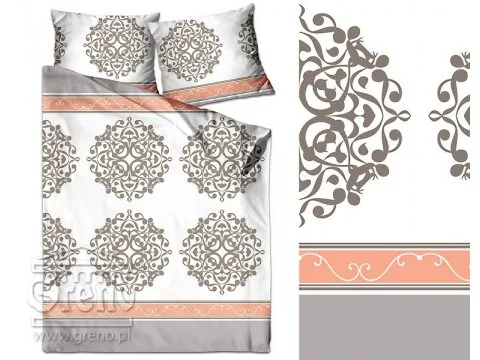 Pościel z bawełny Bielbaw 160x200 Orientalna Morelowa