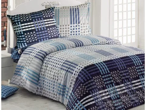Pościel z bawełny 160x200 Cameron Blue Exclusive Premium