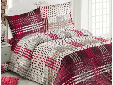 Kpl. Pościeli z bawełny 200 x 220 Cameron Red Exclusive Premium