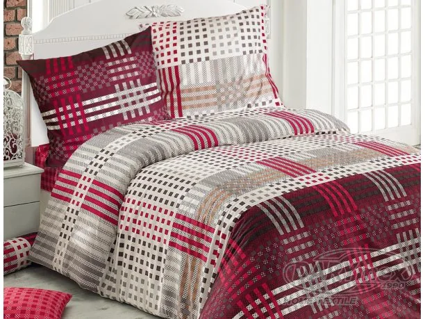 Kpl. Pościeli z bawełny 200 x 220 Cameron Red Exclusive Premium