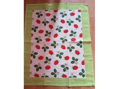Ściereczka kuchenna 55 x 66 Truskawka zielona