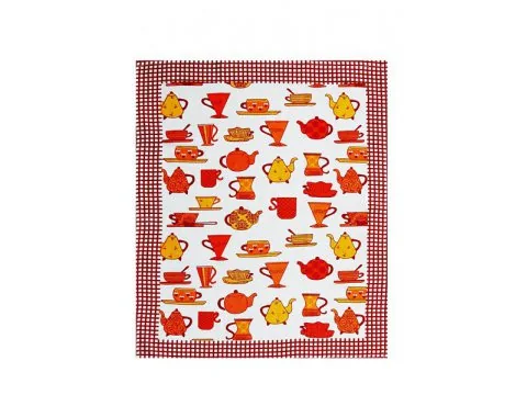 Ściereczka kuchenna 55 x 66 Filiżanki cegła