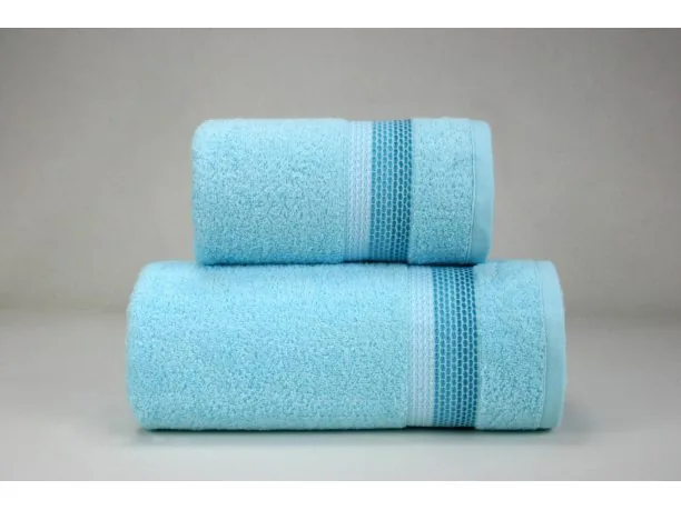 Ręcznik Ombre - aqua z bordiurą - 50x90 cm - Fine Collection - Greno