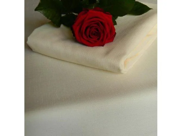 Obrus plamoodporny 150x220 cm kremowy len krem