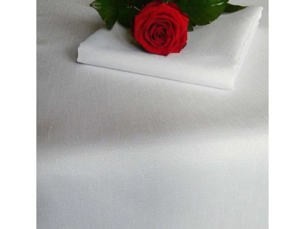 Obrus plamoodporny Len Biały 150x450 cm