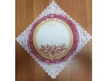 Serwetka Świąteczna 30x30 cm Biało-Bordowa ze Złotem – Podkładka pod Stroik
