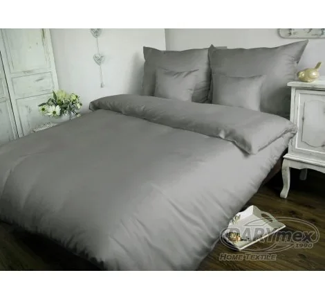 Jednobarwna pościel satynowa - popielata - Carmen 160x200 Popiel 024