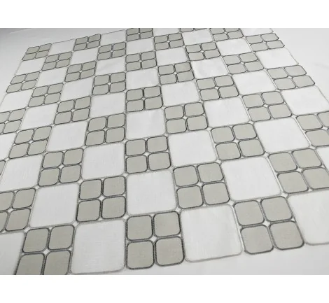 Bieżnik Haftowany 85 x 85 cm Szaro popielatym 128