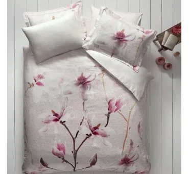 Pościel satynowa ekskluzywna - Orchidea Beige - 200x220 - Satin Delux Tivolyo Home