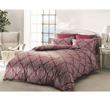 Ekskluzywna pościel satynowa - Scilia Bordo - 200x220 -  Tivolyo Ekskluzywna pościel satynowa - Scilia Bordo - 200x220 -  Tivolyo