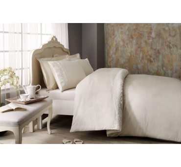 Ekskluzywna pościel satynowa z koronką - Olivia Beige  - 200x220 - Tivolyo Ekskluzywna pościel satynowa z koronką - Olivia Beige  - 200x220 - Tivolyo