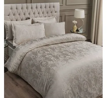 Ekskluzywna pościel żakardowa - Grant Beige - 200x220 - Tivolyo