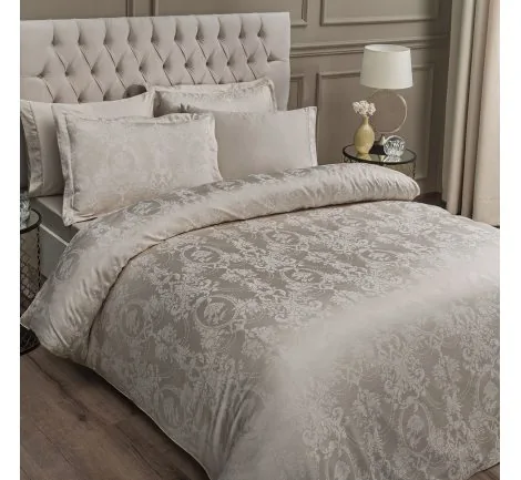 Ekskluzywna pościel żakardowa - Grant Beige - 200x220 - Tivolyo