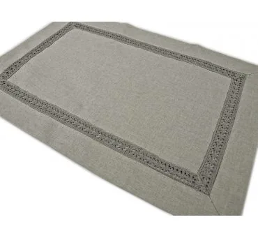 Bieżnik popielaty z koronką 30x45 szary nowoczesny dekoracyjny