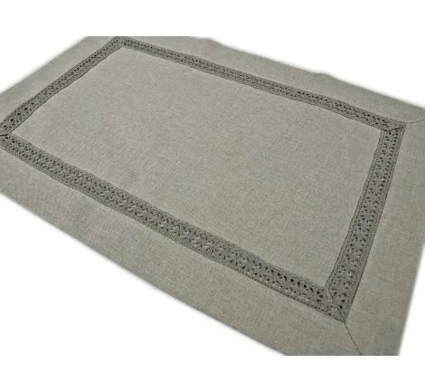 Bieżnik popielaty z koronką 30x45 szary nowoczesny dekoracyjny