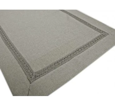 Bieżnik popielaty z koronką 30x45 szary nowoczesny dekoracyjny