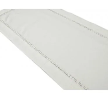 Bieżnik biały z koronką 50x100 nowoczesny dekoracyjny