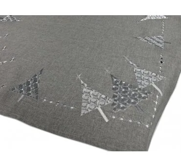 Bieżnik Świąteczny Popielato-Srebrna Choinka 85x85 cm – Elegancka Dekoracja Stołu na Boże Narodzenie