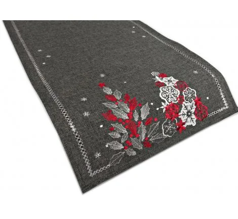 Nakładka świateczna - Czerwono srebrna choinka - 35 x 70 cm int 17762