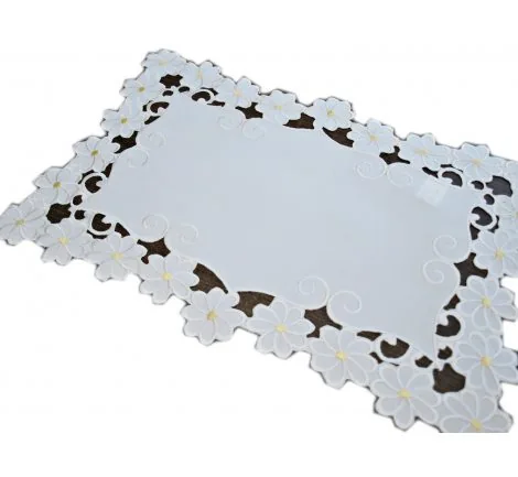 Bieżnik - Margaretki - 30x45 - Biały 1809-3