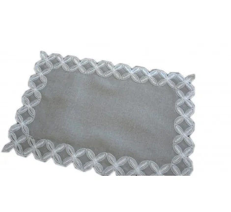 Serwetka haftowana - Kwiatki - 30x45 - Szary 8002-1