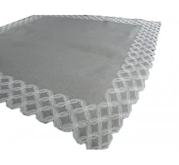 Elegancki Bieżnik Haftowany 85x85 cm – Szary