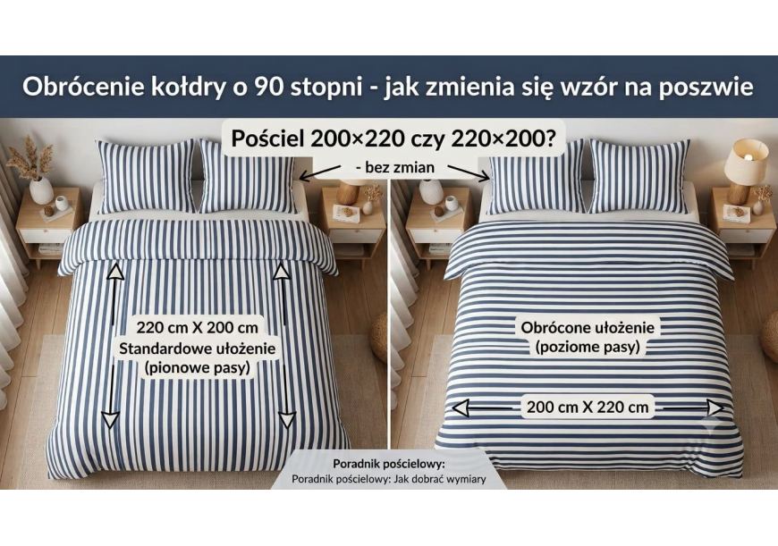 Pościel 200×220 czy 220×200 — czy to ten sam wymiar? Wyjaśniamy różnice